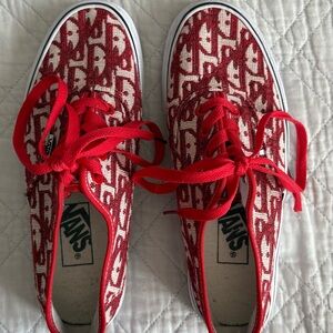 Red and White Women’s Dior Vans